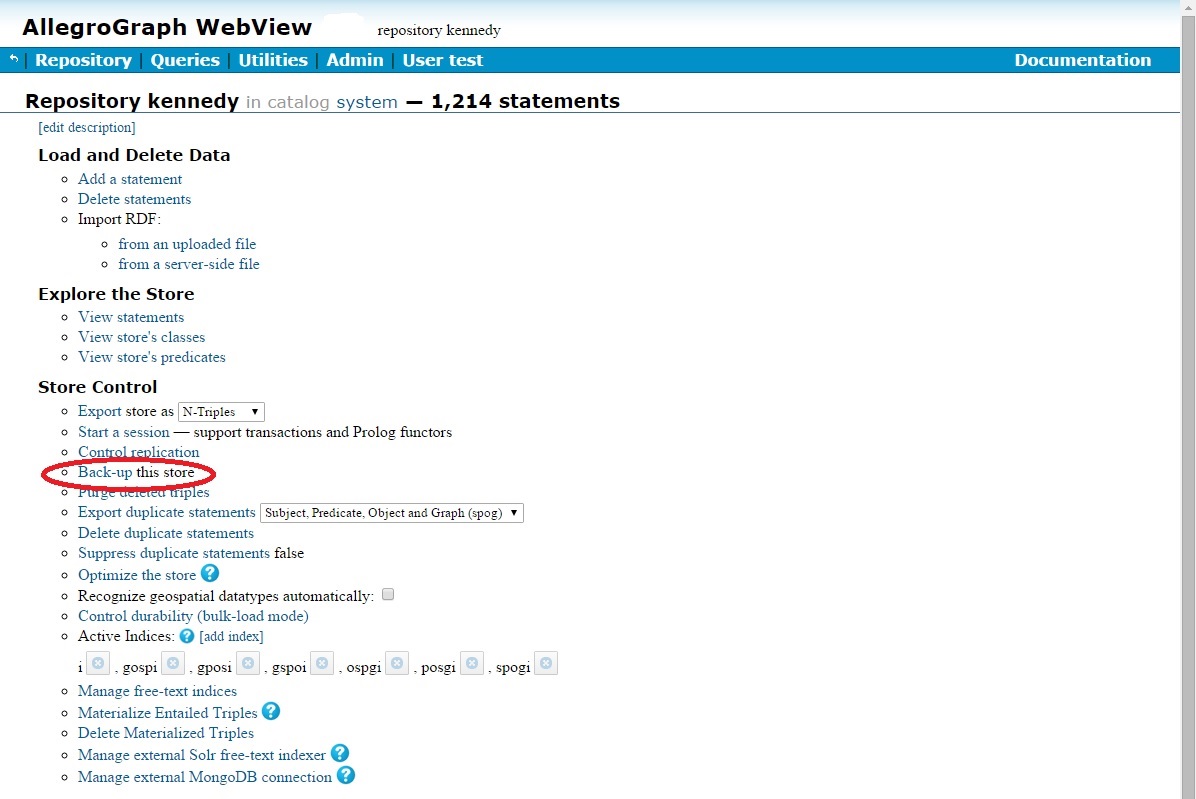 Backing-up a database