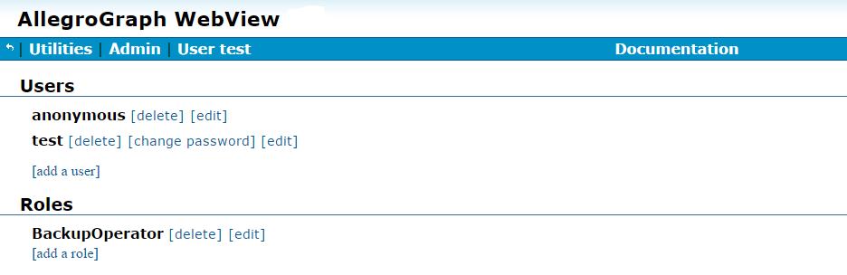The User Management page