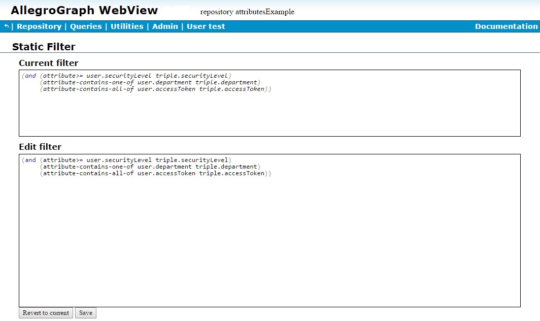 Static filter definition