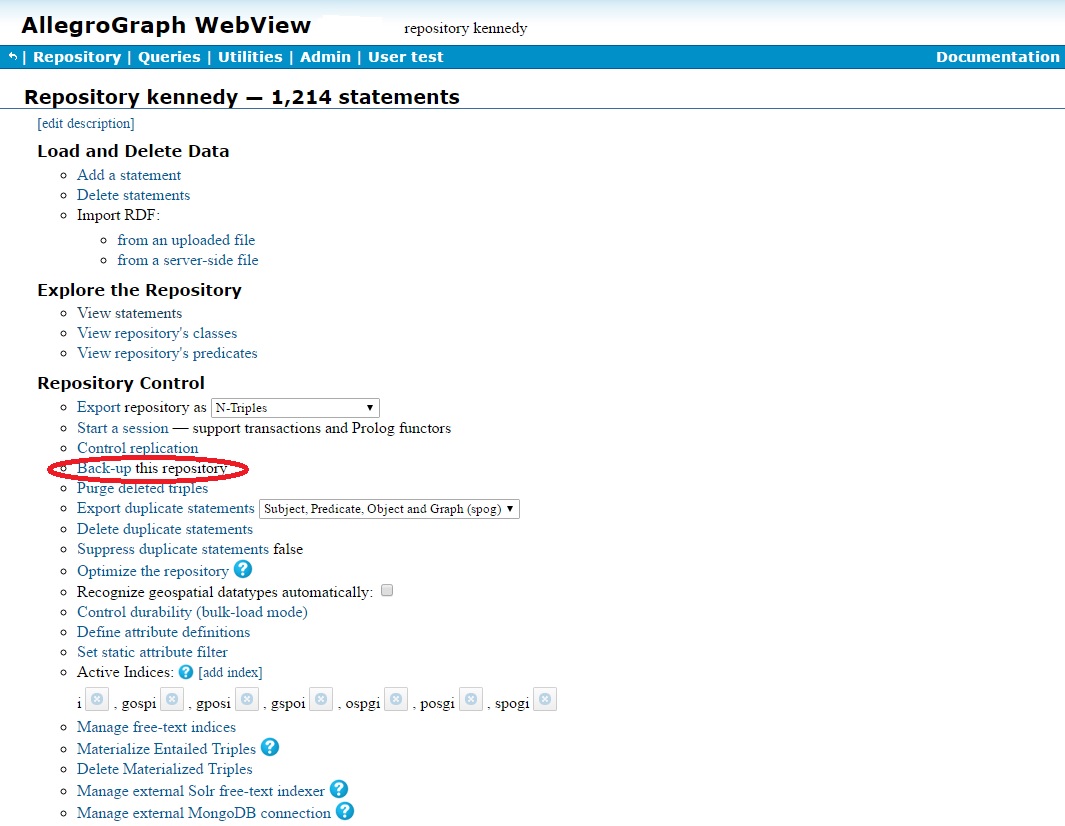 Backing-up a database