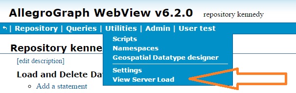 View Server Load menu item