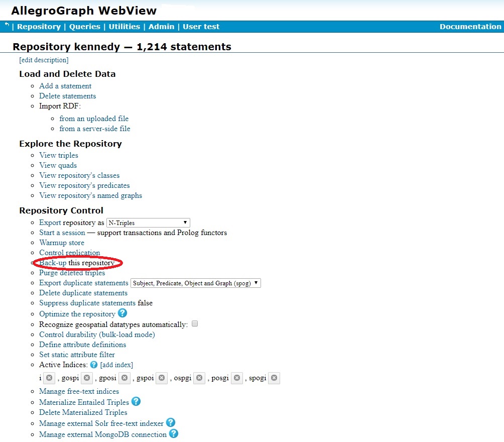 Backing-up a database