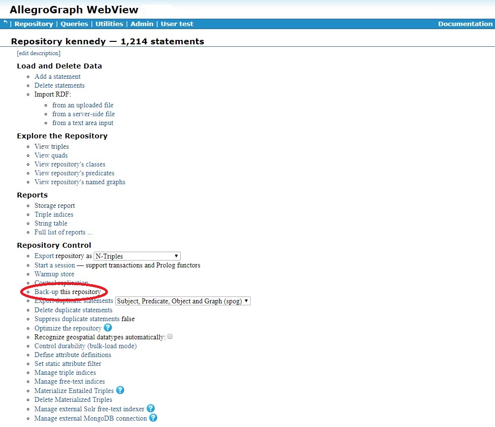 Backing-up a database