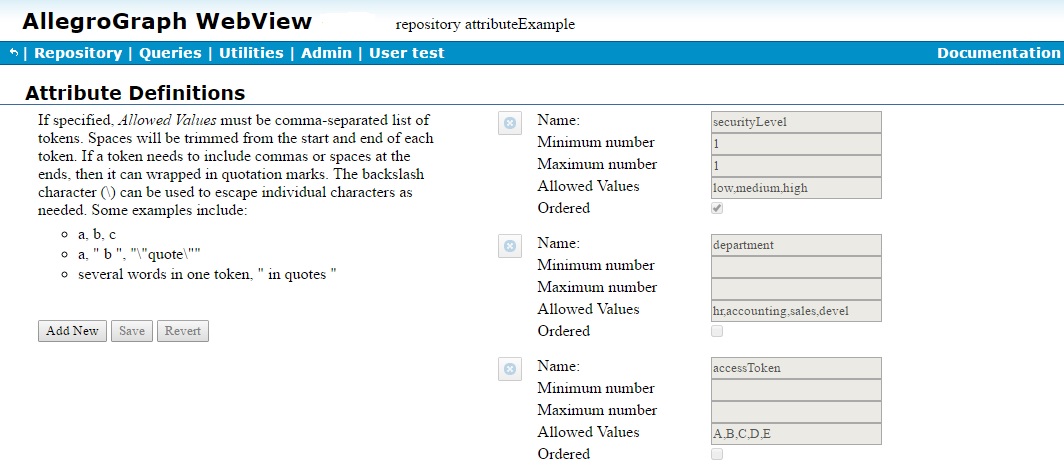 Attribute definitions