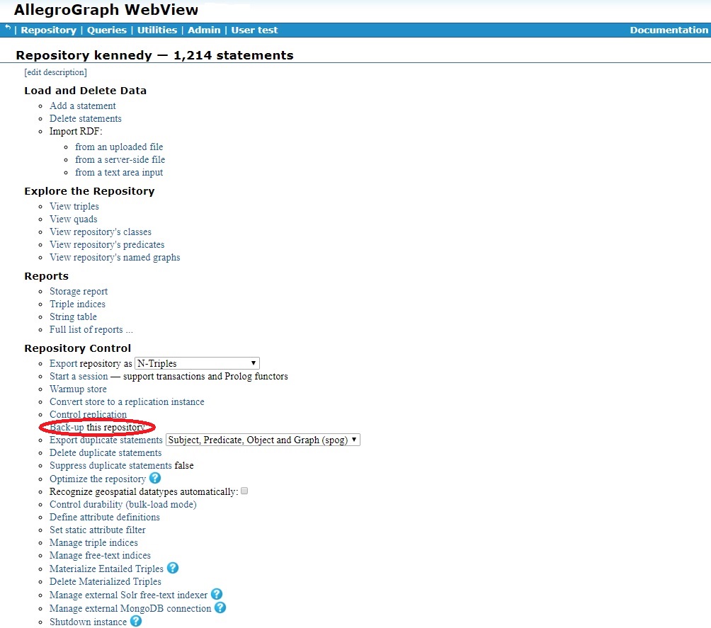 Backing-up a database