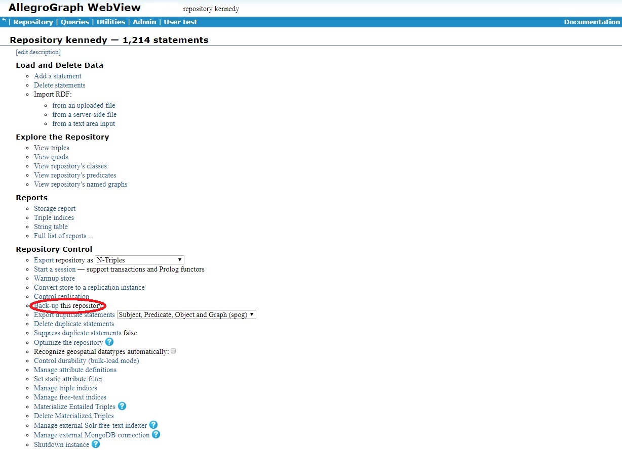 Backing-up a database