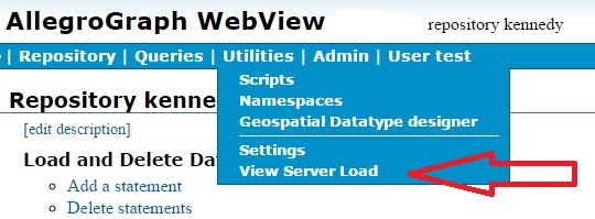 View Server Load menu item