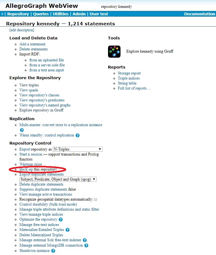 Backing-up a database