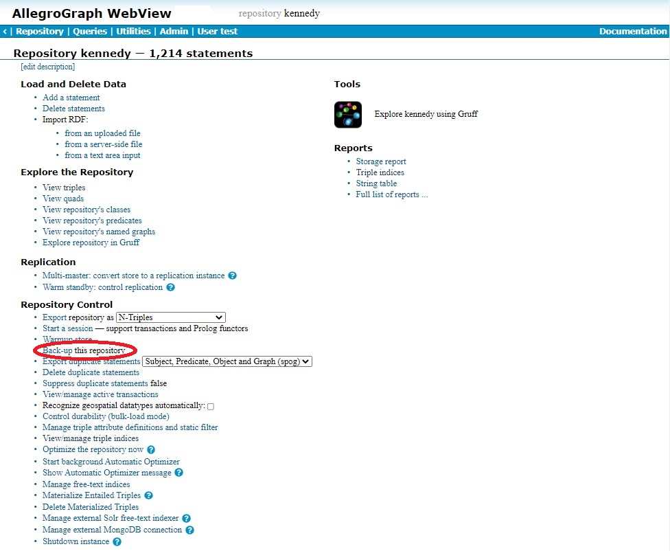 Backing-up a database