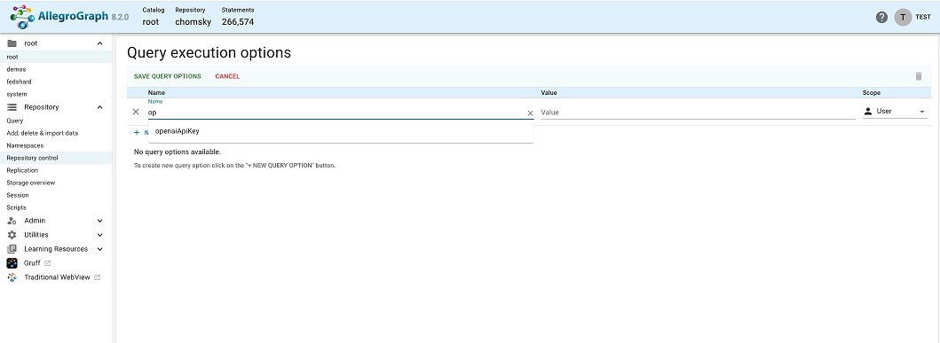 Query execution options