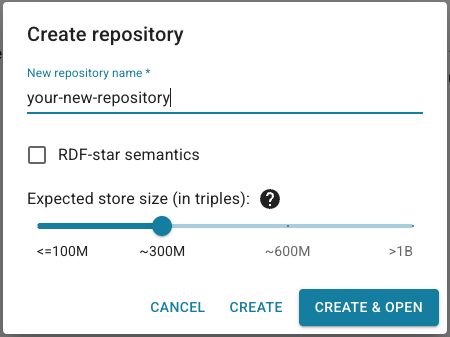 New triple store dialog