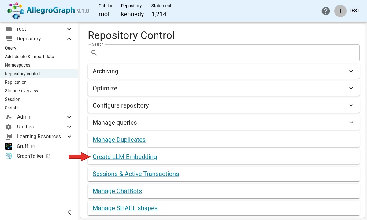 Repository control-menu